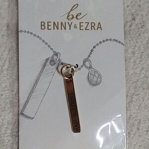 Benny and Ezra make it count goldtone bar necklace